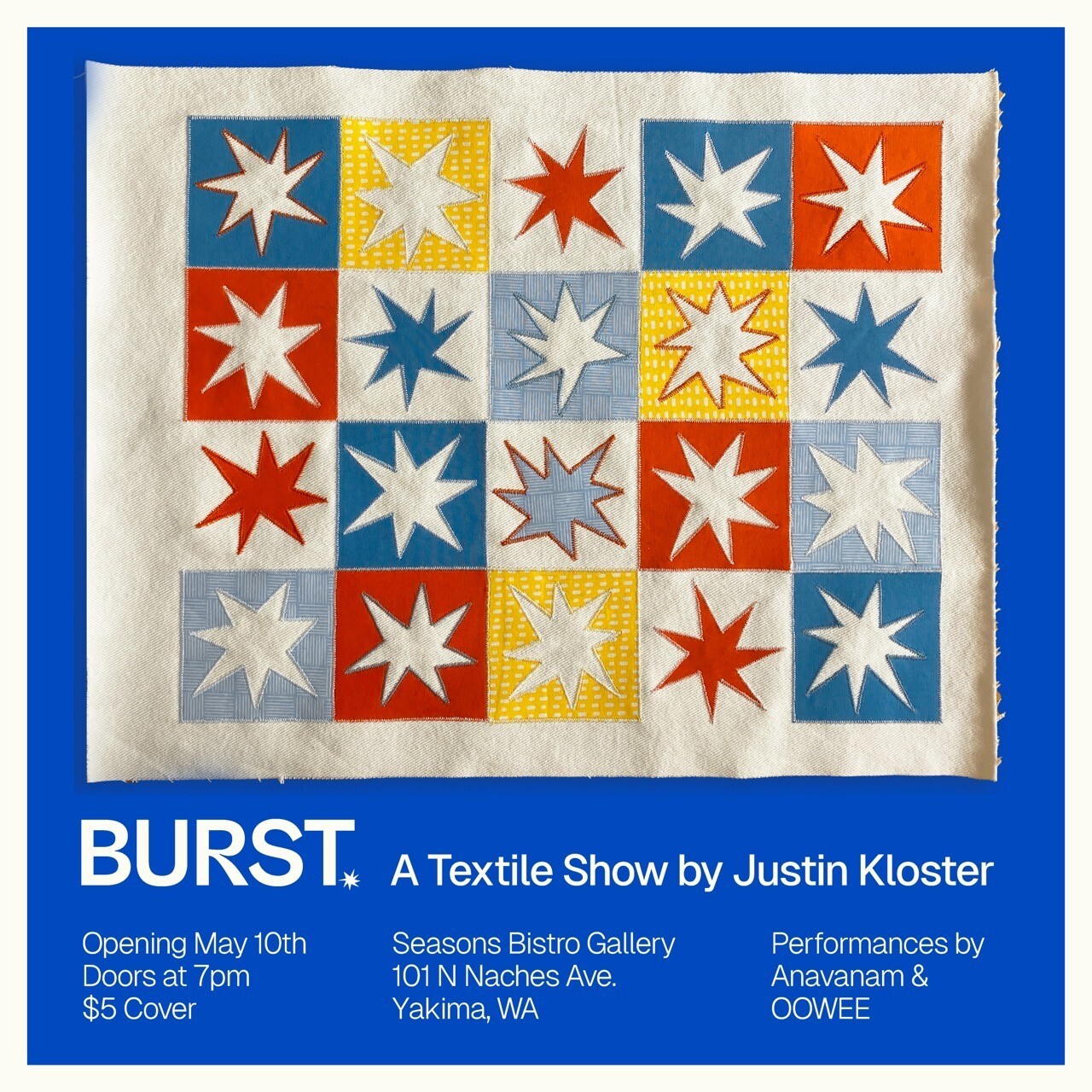 BURST. A Textile Show at The Seasons Gallery and Bistro in Yakima